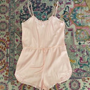 Vintage Jodie Arden Satin Romper, M